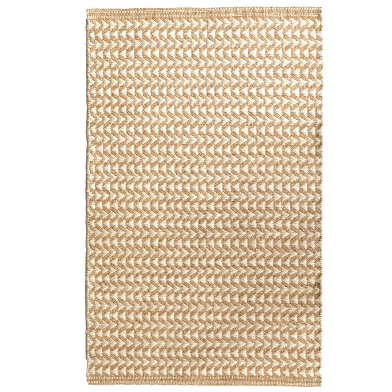 Handwoven Beige and White Geometric Wool Flatweave Kilim Rug, 2' x 3'